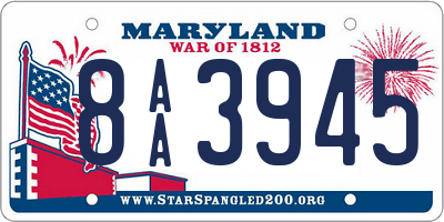 MD license plate 8AA3945