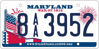 MD license plate 8AA3952