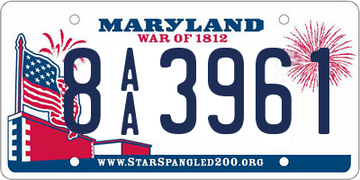 MD license plate 8AA3961