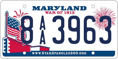 MD license plate 8AA3963