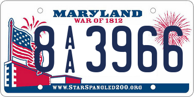 MD license plate 8AA3966