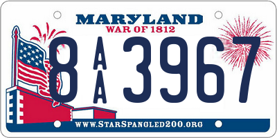 MD license plate 8AA3967