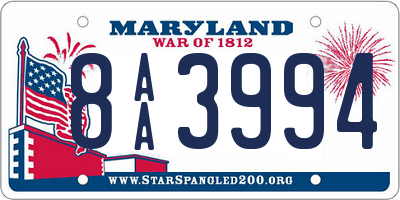 MD license plate 8AA3994