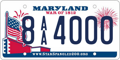 MD license plate 8AA4000