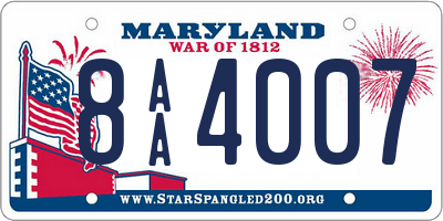 MD license plate 8AA4007