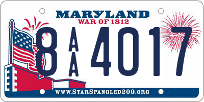 MD license plate 8AA4017