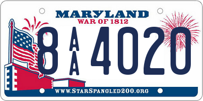 MD license plate 8AA4020