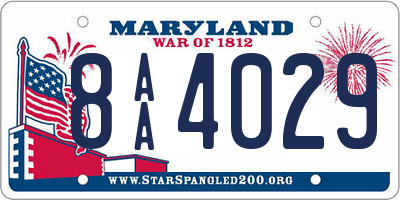MD license plate 8AA4029