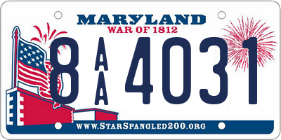 MD license plate 8AA4031