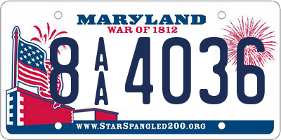 MD license plate 8AA4036