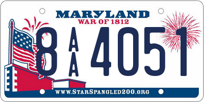MD license plate 8AA4051
