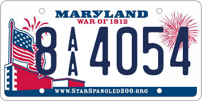 MD license plate 8AA4054
