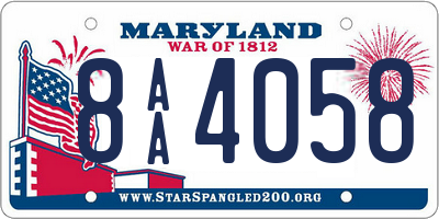 MD license plate 8AA4058