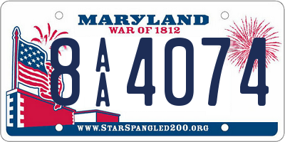 MD license plate 8AA4074