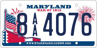 MD license plate 8AA4076