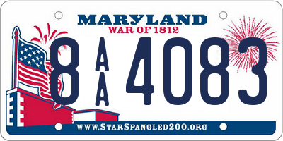 MD license plate 8AA4083