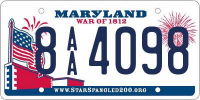 MD license plate 8AA4098