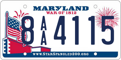 MD license plate 8AA4115