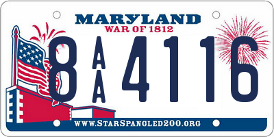 MD license plate 8AA4116