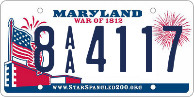 MD license plate 8AA4117