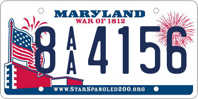 MD license plate 8AA4156