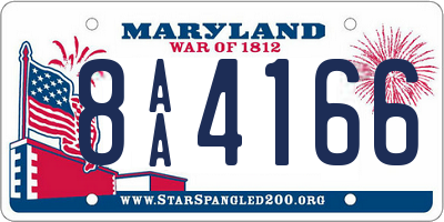 MD license plate 8AA4166