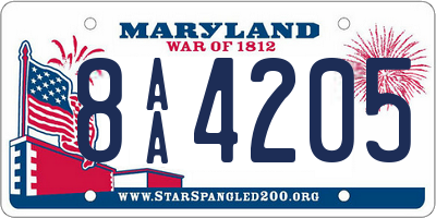 MD license plate 8AA4205