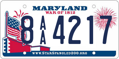 MD license plate 8AA4217