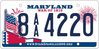 MD license plate 8AA4220