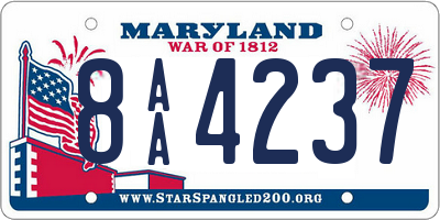 MD license plate 8AA4237