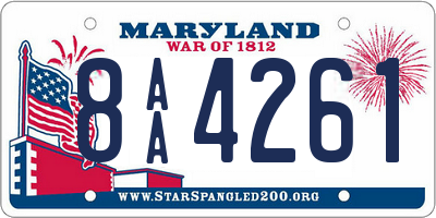 MD license plate 8AA4261