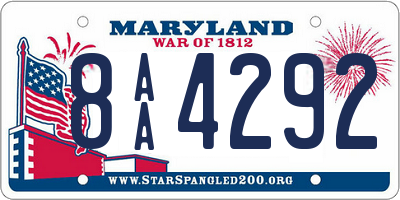 MD license plate 8AA4292