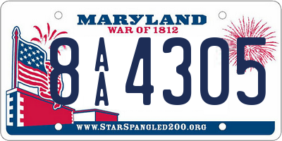 MD license plate 8AA4305