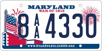 MD license plate 8AA4330