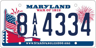 MD license plate 8AA4334