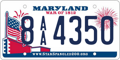 MD license plate 8AA4350