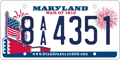 MD license plate 8AA4351