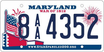 MD license plate 8AA4352