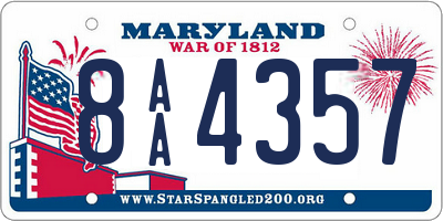 MD license plate 8AA4357