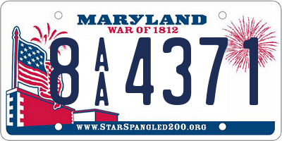 MD license plate 8AA4371