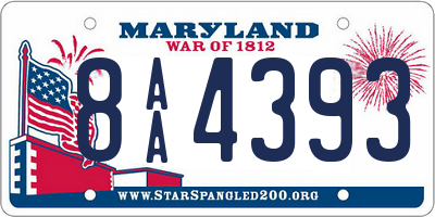 MD license plate 8AA4393