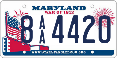 MD license plate 8AA4420