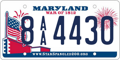 MD license plate 8AA4430