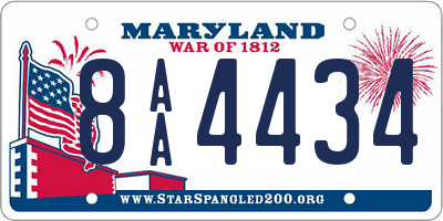 MD license plate 8AA4434