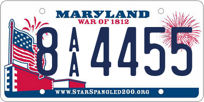 MD license plate 8AA4455