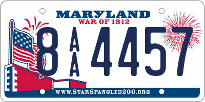 MD license plate 8AA4457