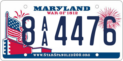 MD license plate 8AA4476