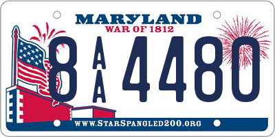 MD license plate 8AA4480