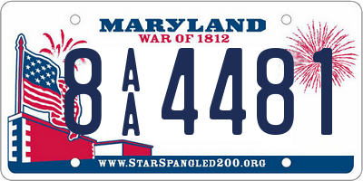 MD license plate 8AA4481