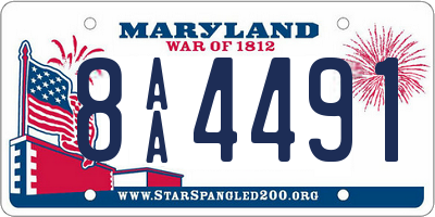 MD license plate 8AA4491